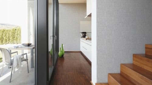 TAPETA IMITACJA PŁÓTNA SZARA WOREK LEN MATERIAŁ na Arena.pl