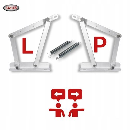 PODNOŚNIK WERSALKI KANAPY ŁÓŻKA TAPCZANU ZESTAW L+P 2 SPRĘŻYNY STAL na Arena.pl