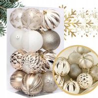 BOMBKI CHOINKOWE KULE ZESTAW 16 szt 8cm ZŁOTE NA CHOINKĘ BOŻE NARODZENIE