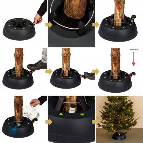 STOJAK CHOINKOWY KAMAI PODSTAWKA NA DRZEWKO 2,5M + GRATIS 100 ŚWIATEŁEK LED na Arena.pl