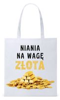Torba Biała Eco Shopper Dla Niani Opiekunki Z Nadrukiem Ze Zdjęciem