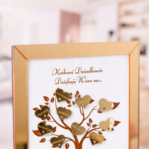 Prezent na dzień Babci i Dziadka Laurka z serduszkami i personalizacją na Arena.pl