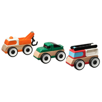 Autka wóz strażacki laweta auto sportowe drewniane Zestaw 3szt IKEA LILLABO