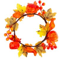 Wianek Dekoracyjny Dynie + Liście, Dekoracja Do Domu, Wejścia, Okna 25Cm