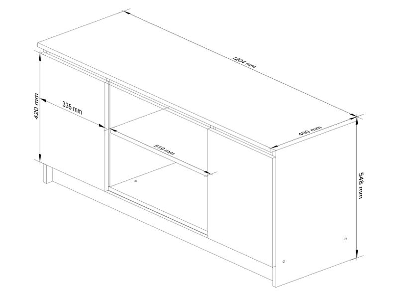 SZAFKA RTV 120 cm 2D 1P BIAŁA zdjęcie 3