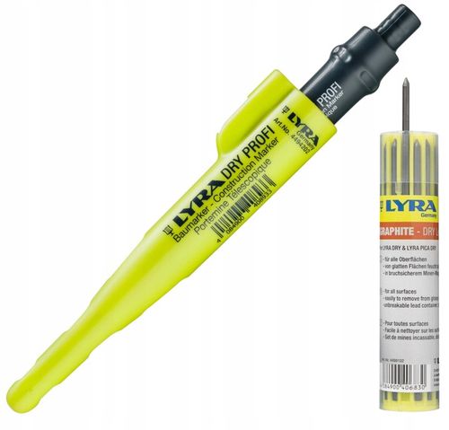 ZESTAW LYRA DRY PROFI OŁÓWEK+WKŁADY+MARKER KOMPLET OŁÓWEK BUDOWLANY 3 na Arena.pl