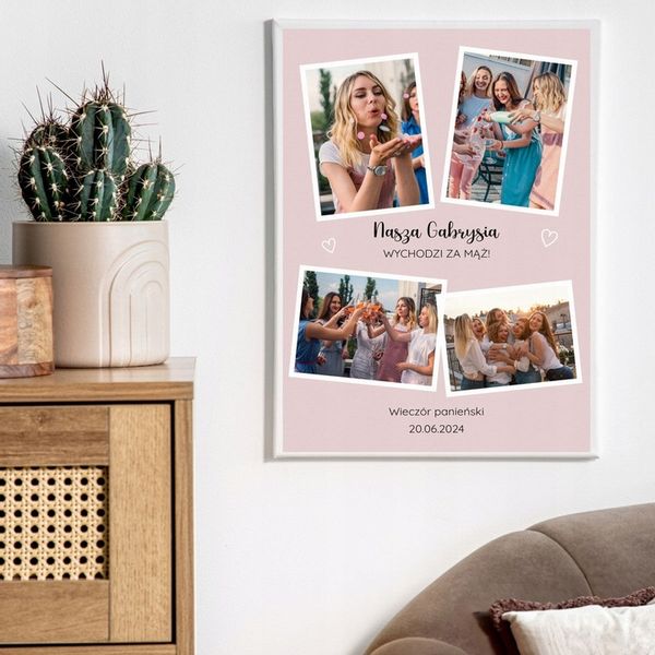Obraz na płótnie 30x40 dowolne zdjęcie z NADRUKIEM PREZENT dla PANNY MŁODEJ zdjęcie 12