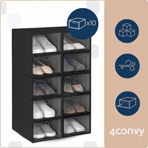 10x Pudełko na buty organizer pojemnik z klapą organizer modułowy na Arena.pl