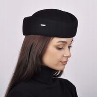 Kapelusz Evita toczek damski czarny JADWIGA roz S