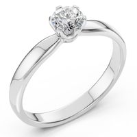 pierścionek z białego złota 585 z diamentem (brylantem) 0,4 ct g/si