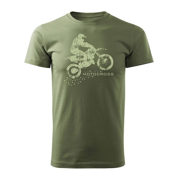 Koszulka motocross z motocrossem motocykl cross męska khaki REGULAR L zdjęcie 1