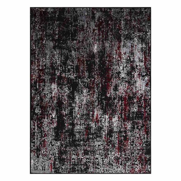RUG/LU/LEAN/ORNAMENT/ANTHRACITE+RED/80x150 zdjęcie 1