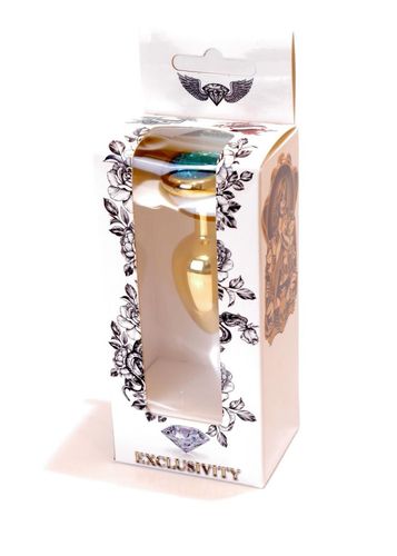 Plug-Jewellery Gold  Heart PLUG- Light Blue na Arena.pl