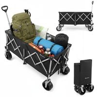 Wózek transportowy HyperMotion składany 250 litrów 100 kg czarno-srebrny