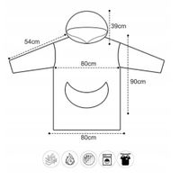 BLUZA PLUSZOWA Z KAPTUREM ZIELONA COMFY KOC OVERSIZE CIEPŁA TOSTY AWOKADO
