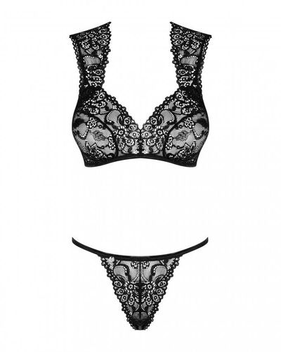 Koronkowy Komplet: Biustonosz i Figi - Obsessive Elisetta L/XL na Arena.pl