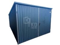 Garaż Blaszany 3x6 + wiata - Antracyt - dach spad w tył TKD112