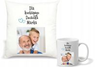 Zestaw PODUSZKA i KUBEK z nadrukiem napisem ZDJĘCIEM prezent DLA DZIADKA