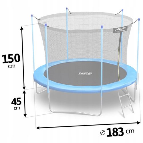 TRAMPOLINA OGRODOWA DLA DZIECI 183cm 6ft NEOSPORT na Arena.pl