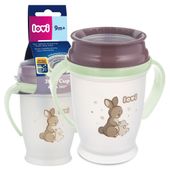 LOVI KUBEK NIEKAPEK 360 Z UCHWYTAMI DO NAUKI PICIA 250ml NIGHT&DAY RABBIT