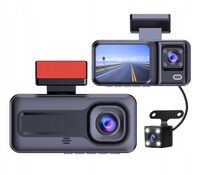 WideoRejestrator 3 Kamery z Kamerą cofania G-sensor Wstrząsy menu PL