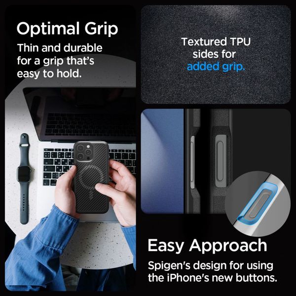 spigen core armor mag magsafe iphone 16 pro matte black zdjęcie 8