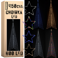 Choinka 600 LED zewnętrzna 450cm barwa ciepła