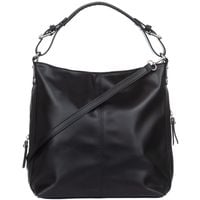 VERA PELLE torebka damska skórzana elegancka worek z paskiem V495 czarna