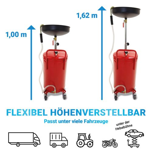 19650Mobilna czerwona zlewarka do oleju warsztatowa pojemnik 80litrów na Arena.pl