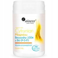 Aliness CYTRYNIAN MAGNEZU Bezwodny + B6 250g Magnez KOŚCI Mózg MIĘŚNIE