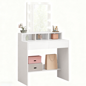 TOALETKA LOFT DO MAKIJAŻU WIZAŻU KOSMETYCZNA Z LUSTREM LED NOWOCZESNA 80 CM