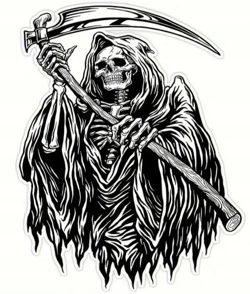 Naklejka Wlepa Reaper Czacha Symbol Kostucha Śmierć Żniwiarz Game Over End zdjęcie 1