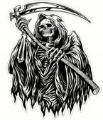 Naklejka Wlepa Reaper Czacha Symbol Kostucha Śmierć Żniwiarz Game Over End