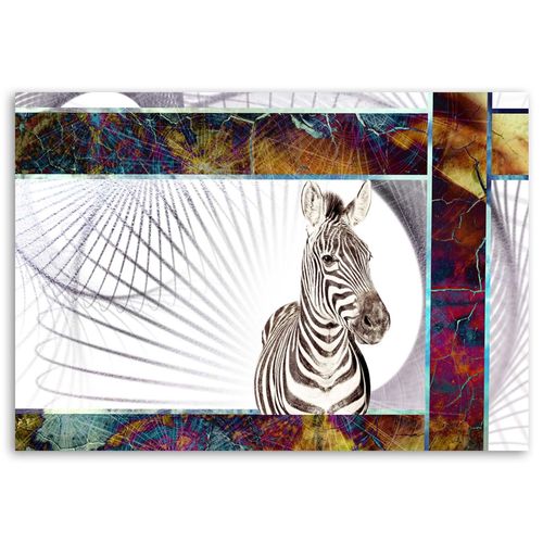 Obraz na płótnie, Intrygująca zebra, 1-częściowy 60x40 na Arena.pl