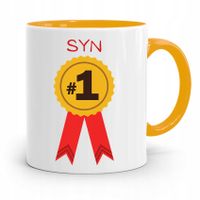 Kubek Żółty Prezent Dla Syna Syn Numer Jeden Z Nadrukiem Ze Zdjęciem