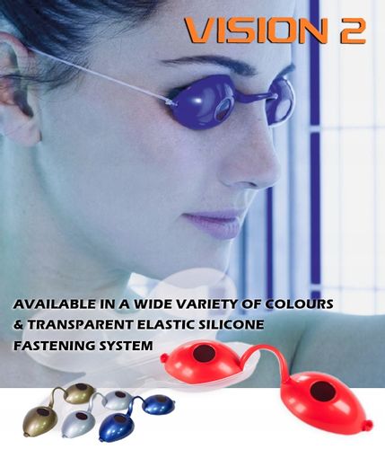 Okulary do opalania w solarium Vision 2 złote na Arena.pl