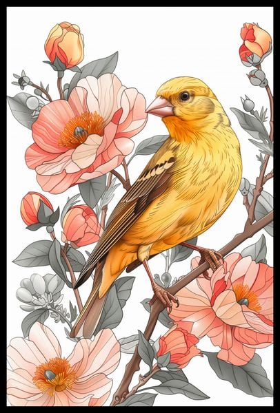 Plakat 40x60cm Wiosenny Śpiewaczek zdjęcie 2