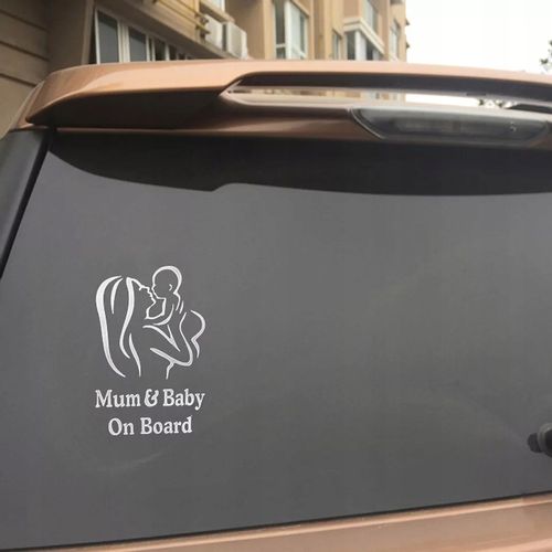 Wlepa Mama i Dziecko Nalepka na samochód Pojazd na Drogę Informacja Srebrna na Arena.pl