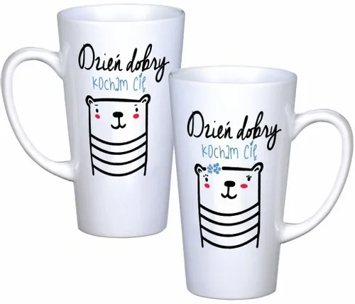 KOMPLET KUBKÓW LATTE DLA PAR PREZENT DUŻE 450ml PREZENT Z NADRUKIEM na Arena.pl