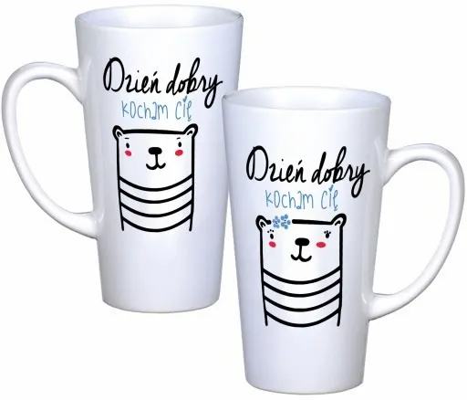 KOMPLET KUBKÓW LATTE DLA PAR PREZENT DUŻE 450ml PREZENT Z NADRUKIEM zdjęcie 6