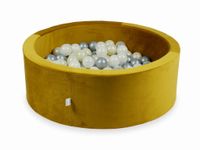 Suchy basen z piłeczkami 200 sztuk 90x30 Velvet zloty (srebrne, opalizujące, jasnozłote, przezroczyste)