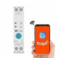 Przekaźnik Sterownik WiFi 16A z pomiarem prądu TUYA Smart Life Szyna