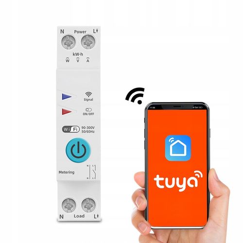 Przekaźnik Sterownik WiFi 16A z pomiarem prądu TUYA Smart Life Szyna na Arena.pl