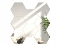 Lustro Ścienne Złote w Kształcie Hexagonu Hexagon Lustro Silver 8 Sztuk