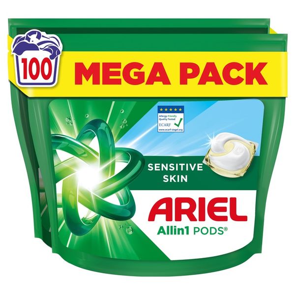 Ariel Sensitive Allin1, kapsułki do prania, 100 prań biały zdjęcie 2