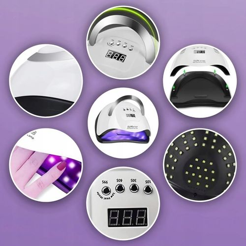 LAMPA UV DO PAZNOKCI LED 180W DO HYBRYD ŻELI MOCNA SUN X7 MAX BIAŁA LCD na Arena.pl