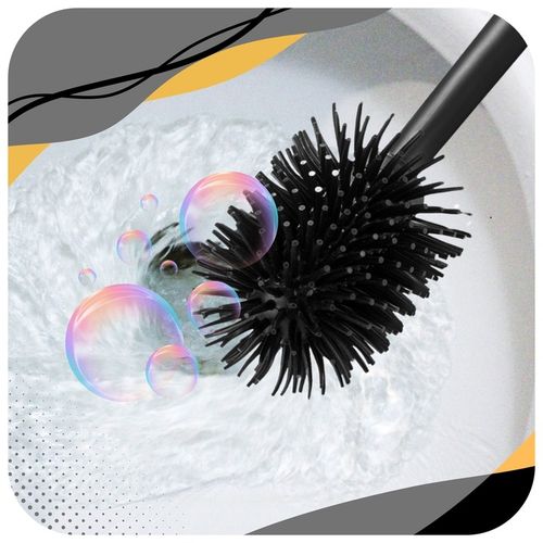 SZCZOTKA DO WC SILIKONOWA TOALETOWA DO ŁAZIENKI TOALETY CZARNA + na Arena.pl