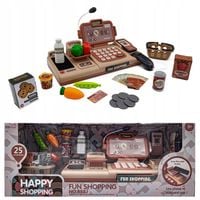 ZABAWA w SKLEP Kasa Fiskalna DLA DZIECI Pieniądze Waga Czytnik Kodów Towar