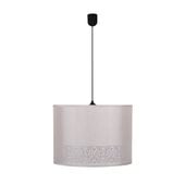 Arabesca lampa wisząca czarny 33x33x24 1x60W E27 abażur kremowy