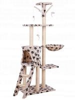 Drapak dla kota domek drzewo legowisko 138 cm XL odciski łapek Petsi